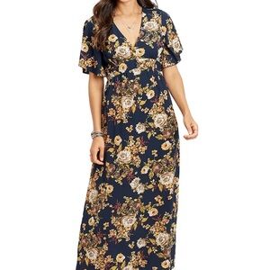 Bailey blue navy floral boho maxi